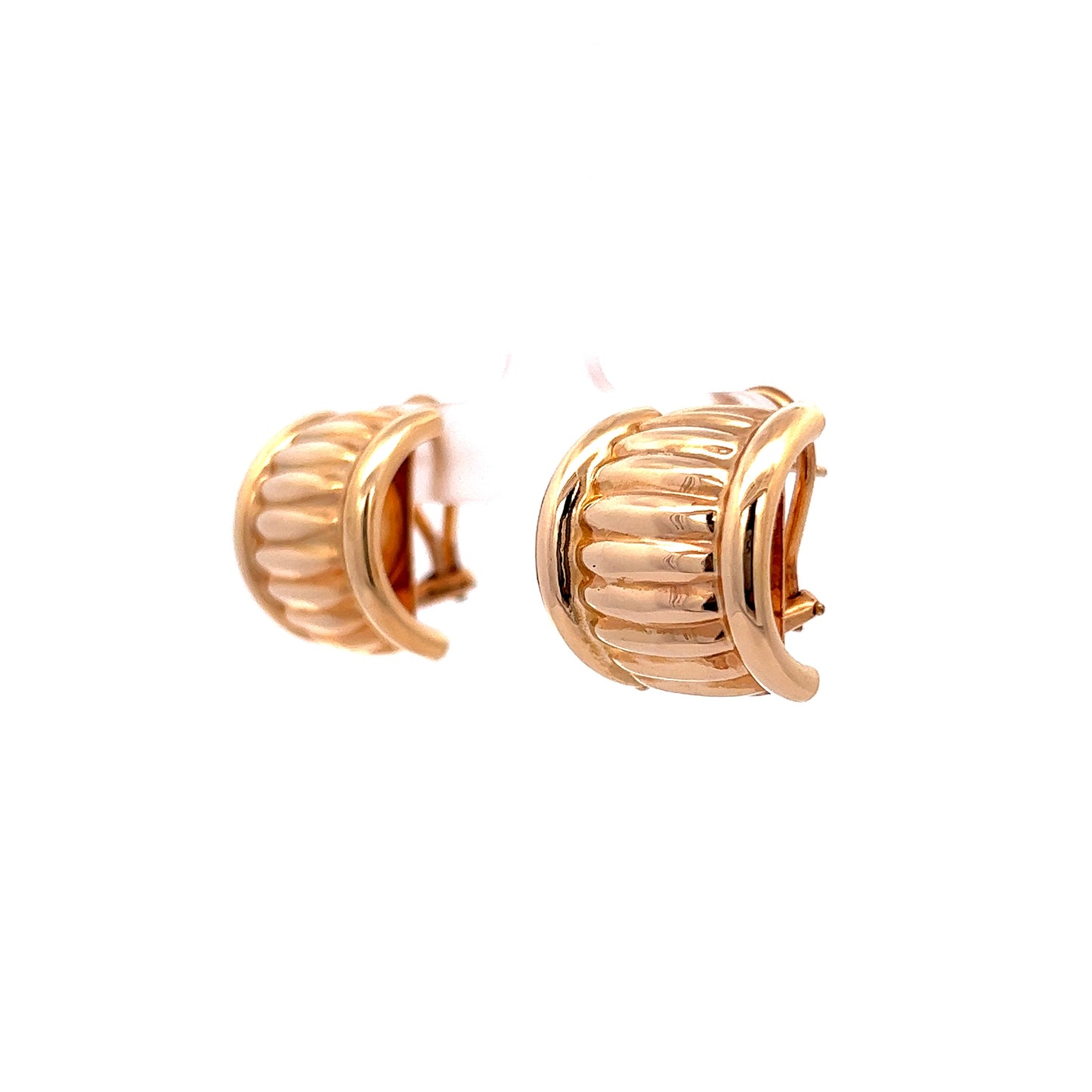 Textured Hoop Earrings in 14k Yellow Gold