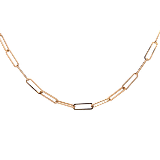 Paperclip Necklace in 14k Yellow Gold