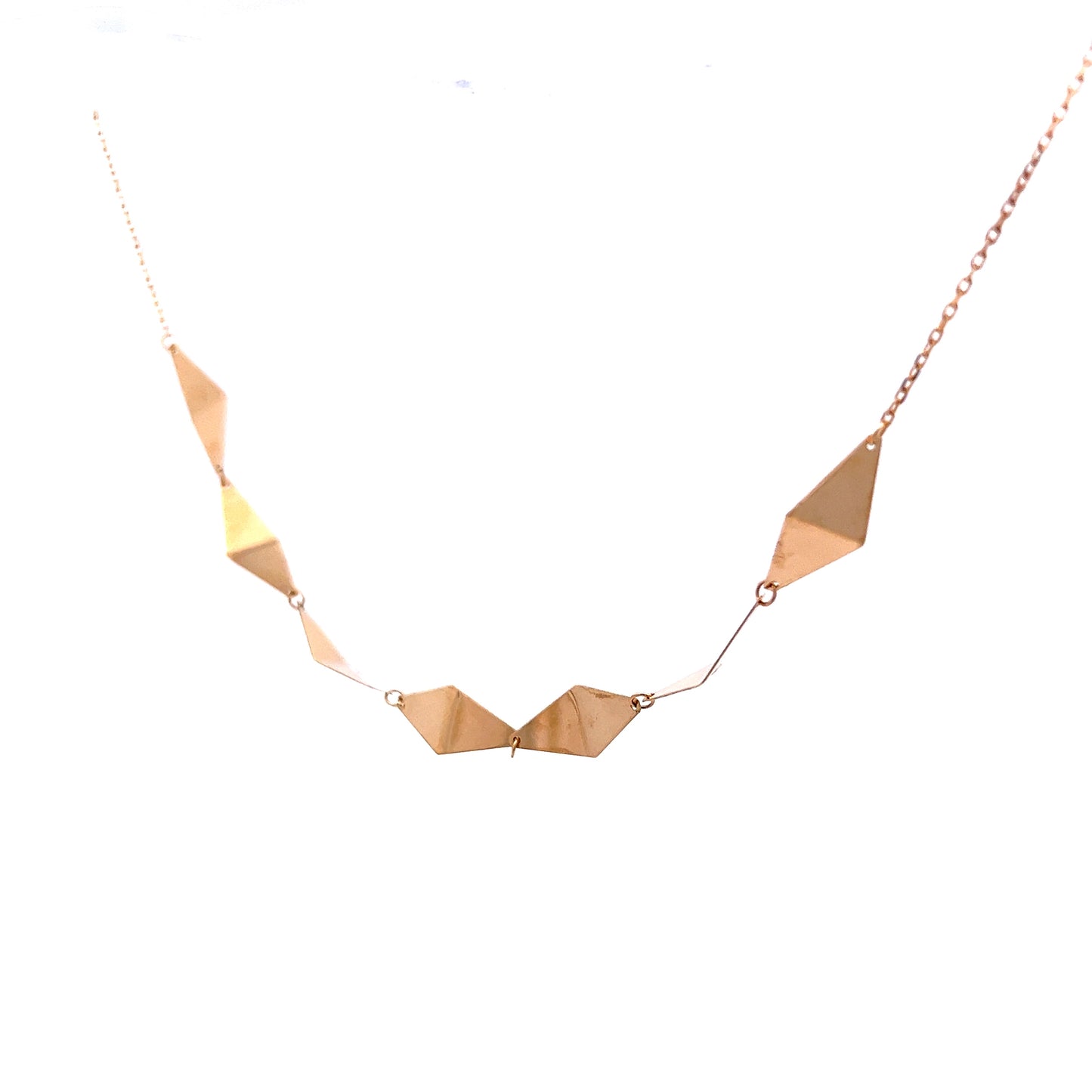 18" Triangular Station Necklace in 18k Yellow Gold