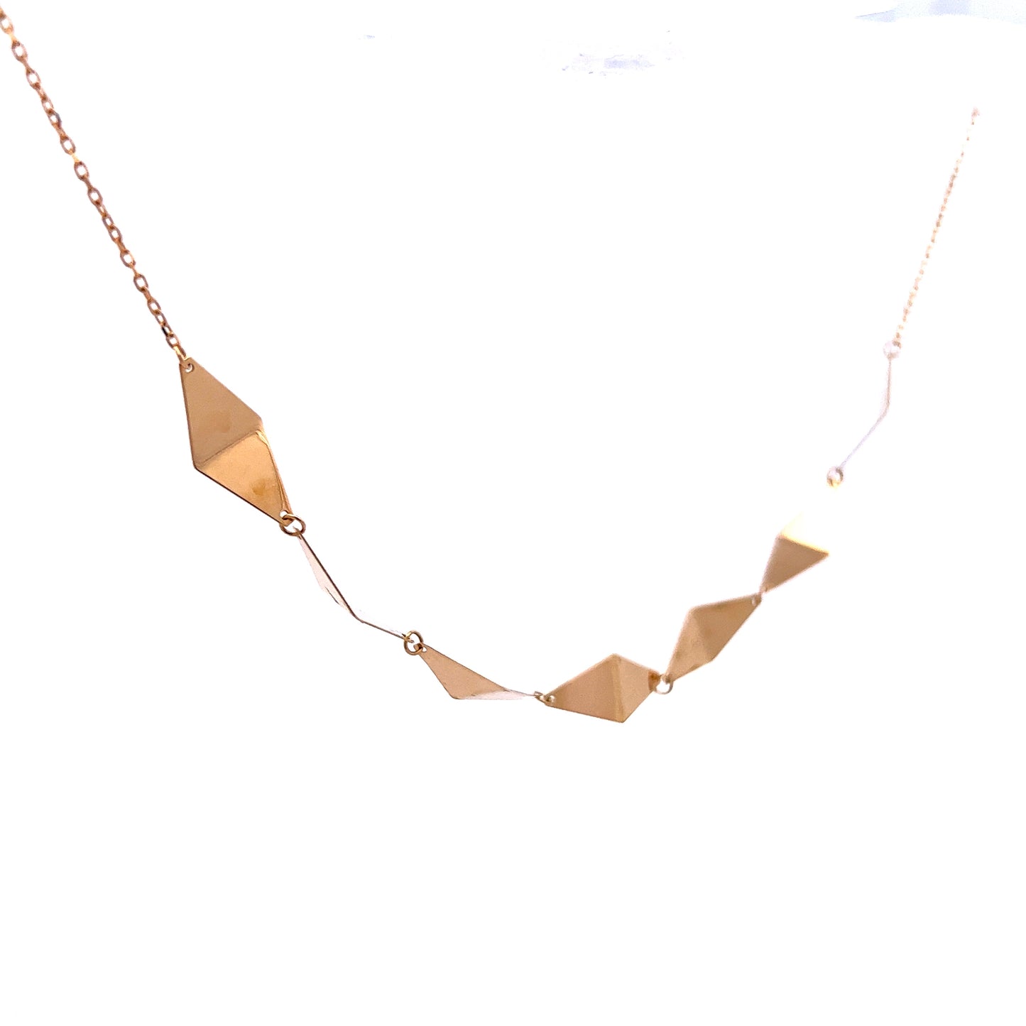 18" Triangular Station Necklace in 18k Yellow Gold