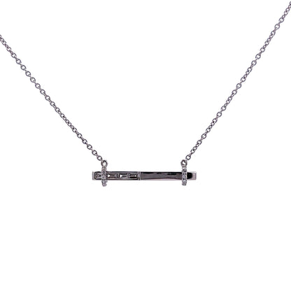 .20 Diamond Baguette Pendant in 14k White Gold