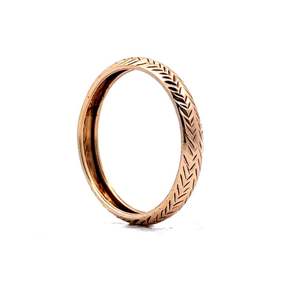 Men's Mid-Century Patterned Yellow Gold Wedding Band