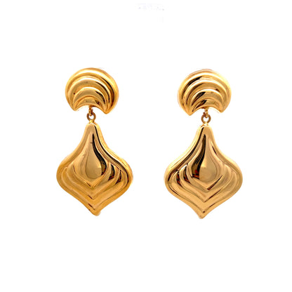 Petal Drop Earrings in 14k Yellow Gold