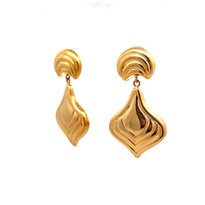 Petal Drop Earrings in 14k Yellow Gold