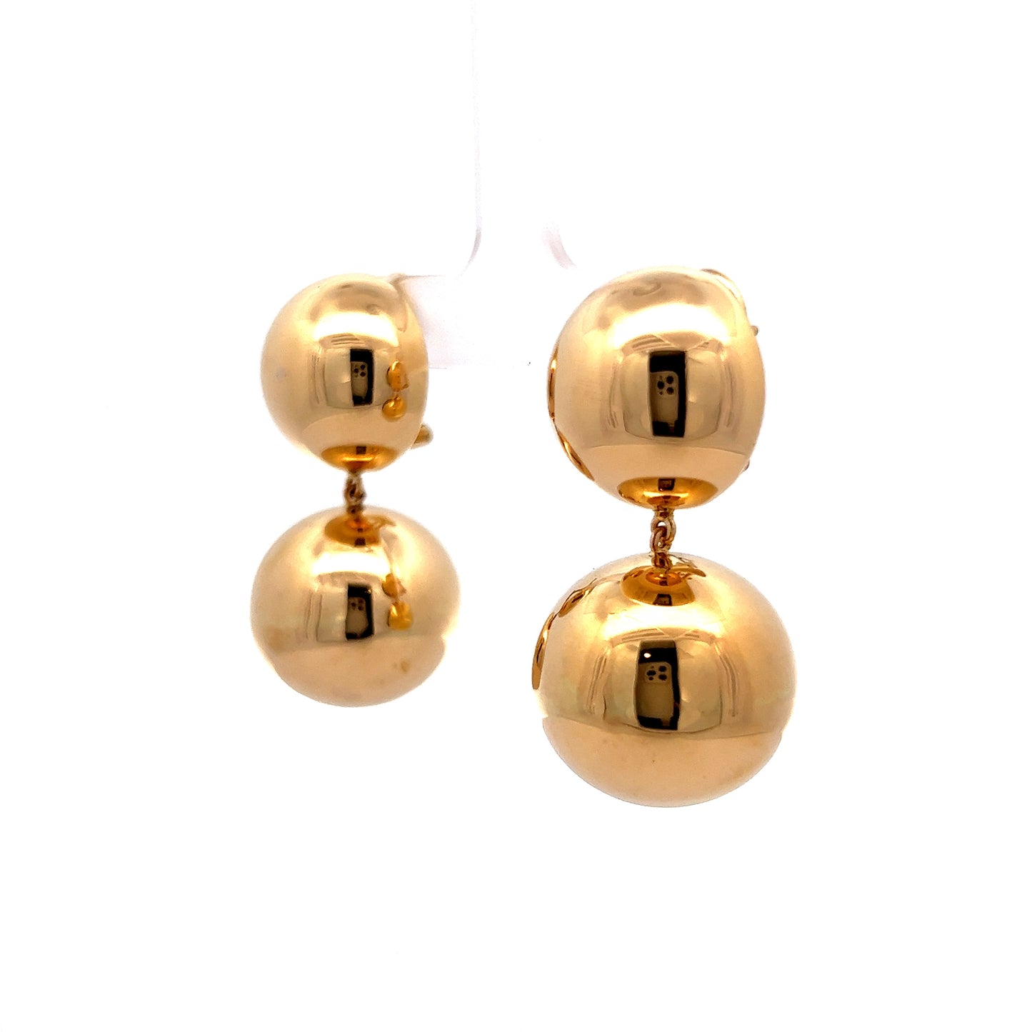 Ball Shaped Drop Earrings in 18k Yellow Gold