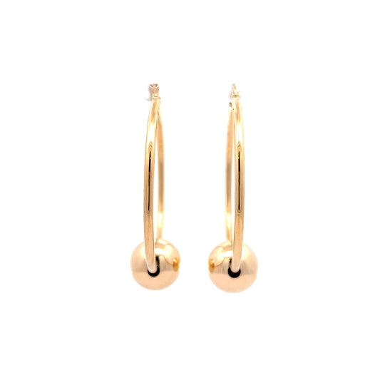 High Polished Hoop Earrings in 14k Yellow Gold