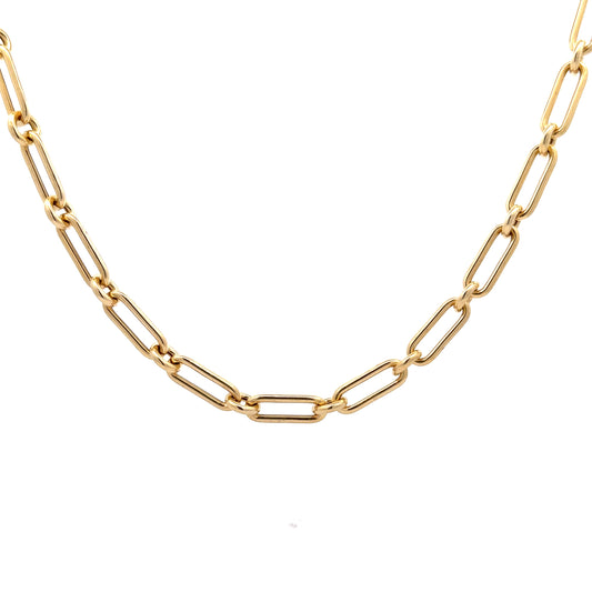 24" Paperclip Chain Necklace in 14k Yellow Gold