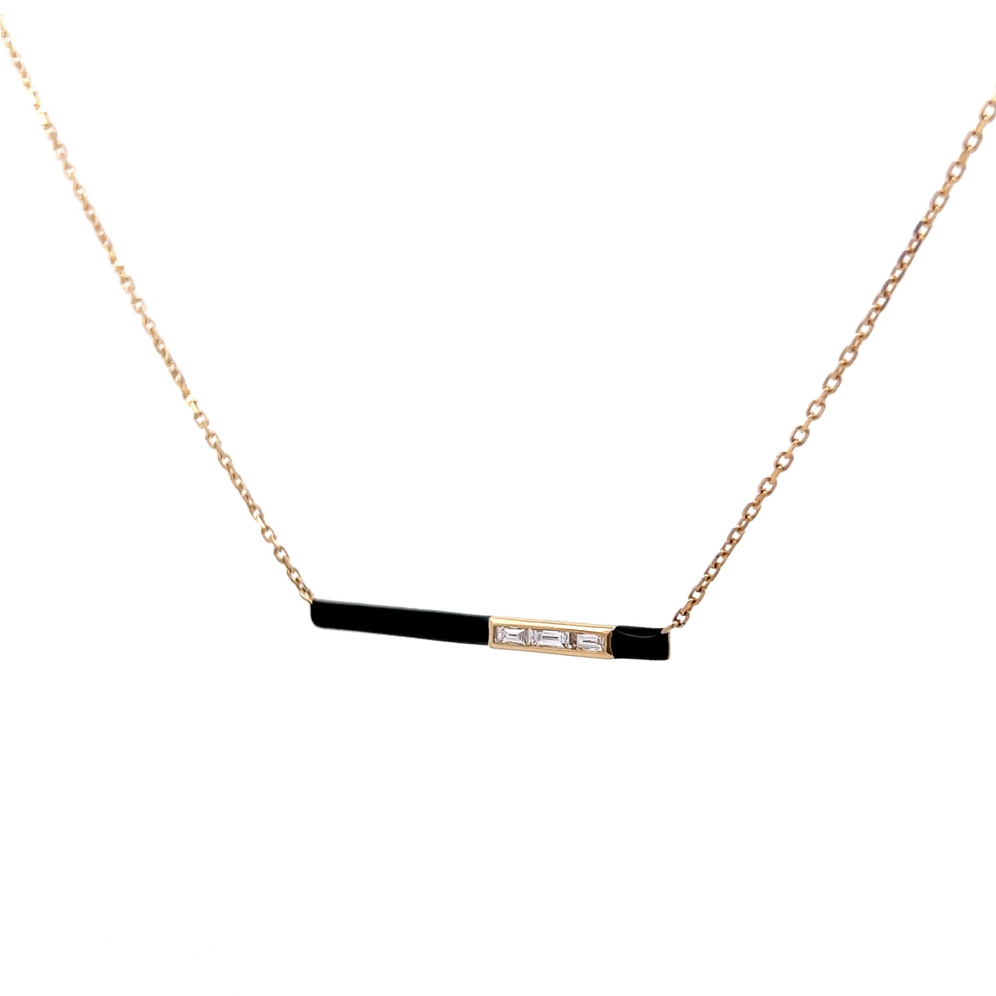 .24 Baguette Diamond Pendant Necklace in 14k Yellow Gold