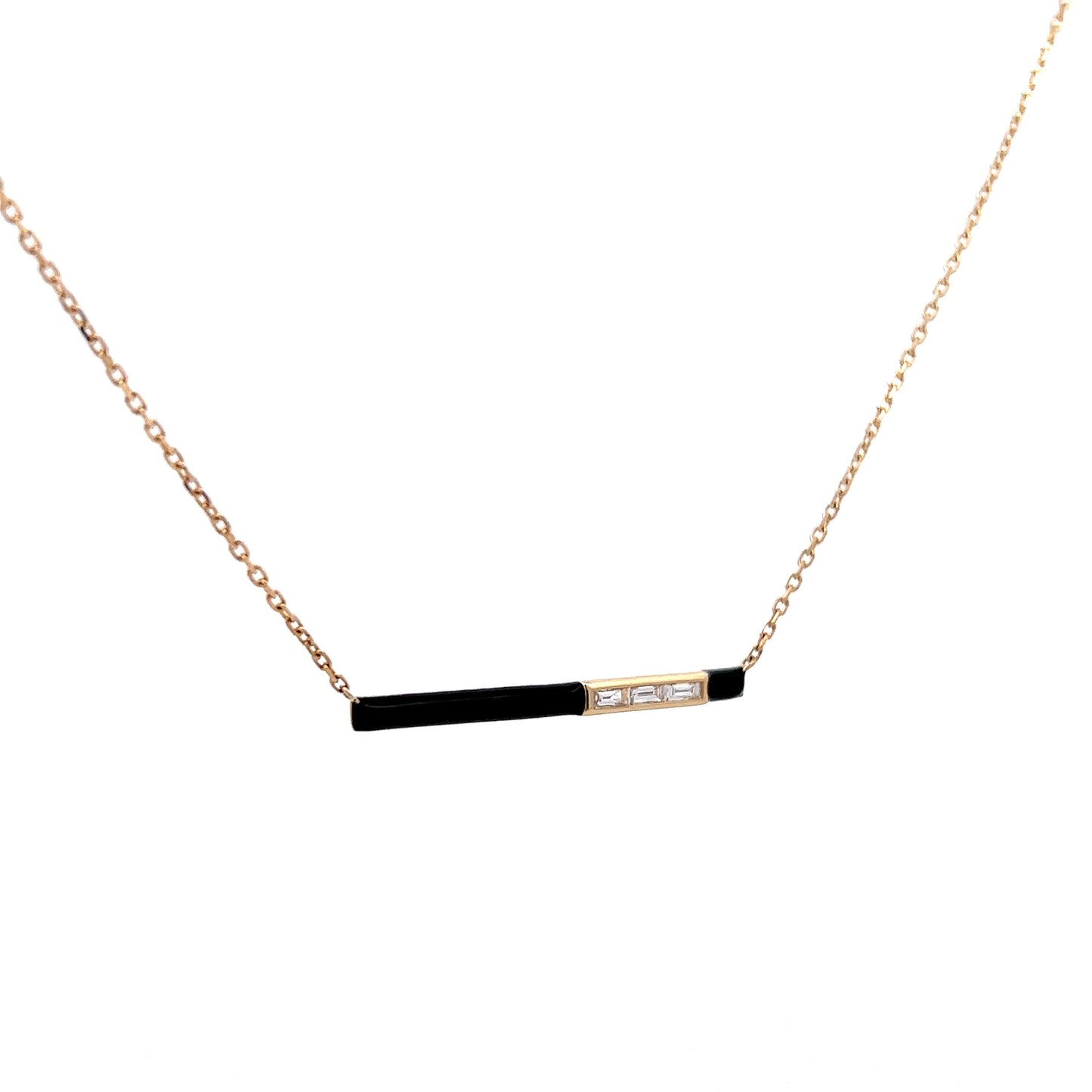 .24 Baguette Diamond Pendant Necklace in 14k Yellow Gold