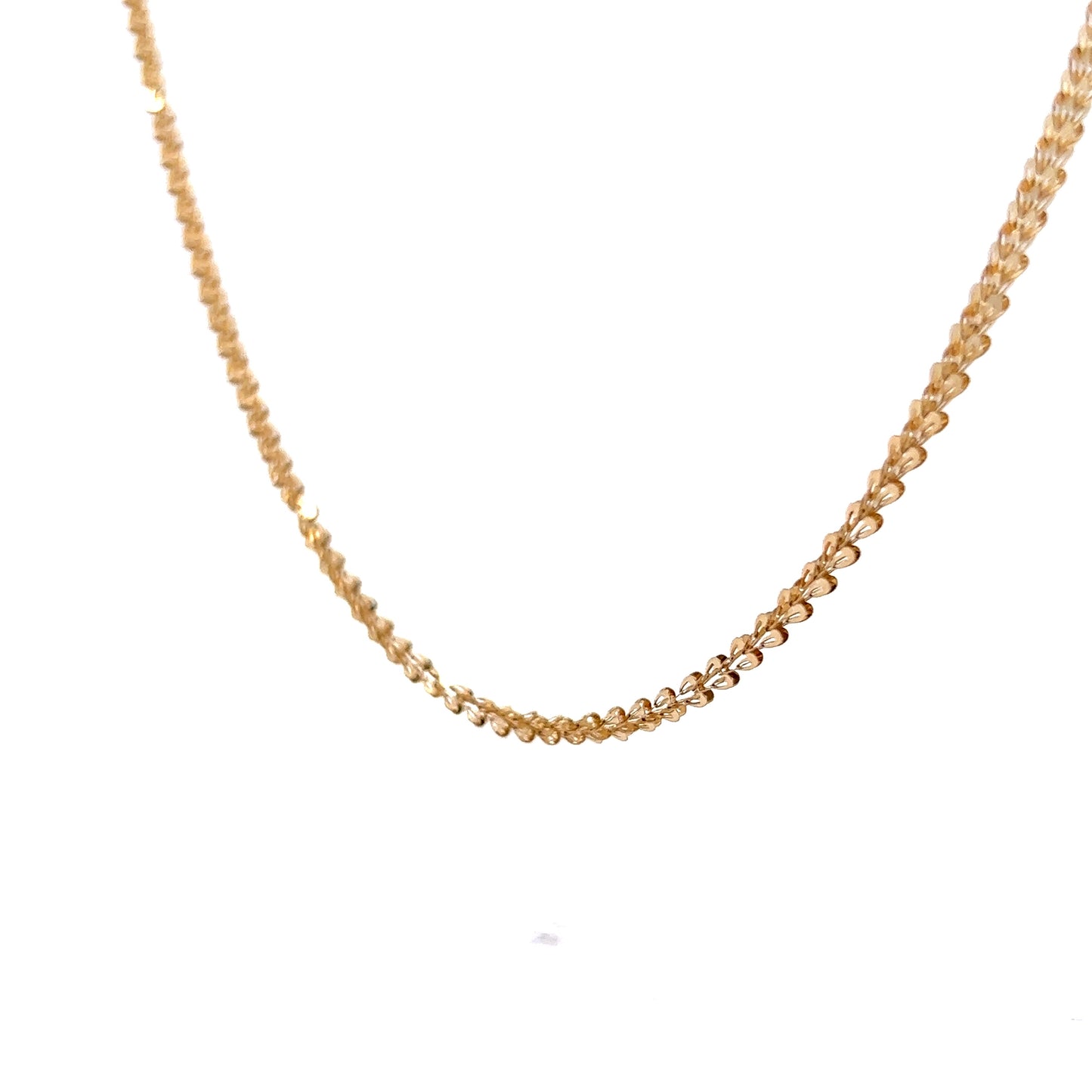 16" Heart Shaped Link Chain Necklace in 14k Yellow Gold