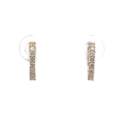 .25 Diamond Hoop Earrings in 14k Yellow Gold