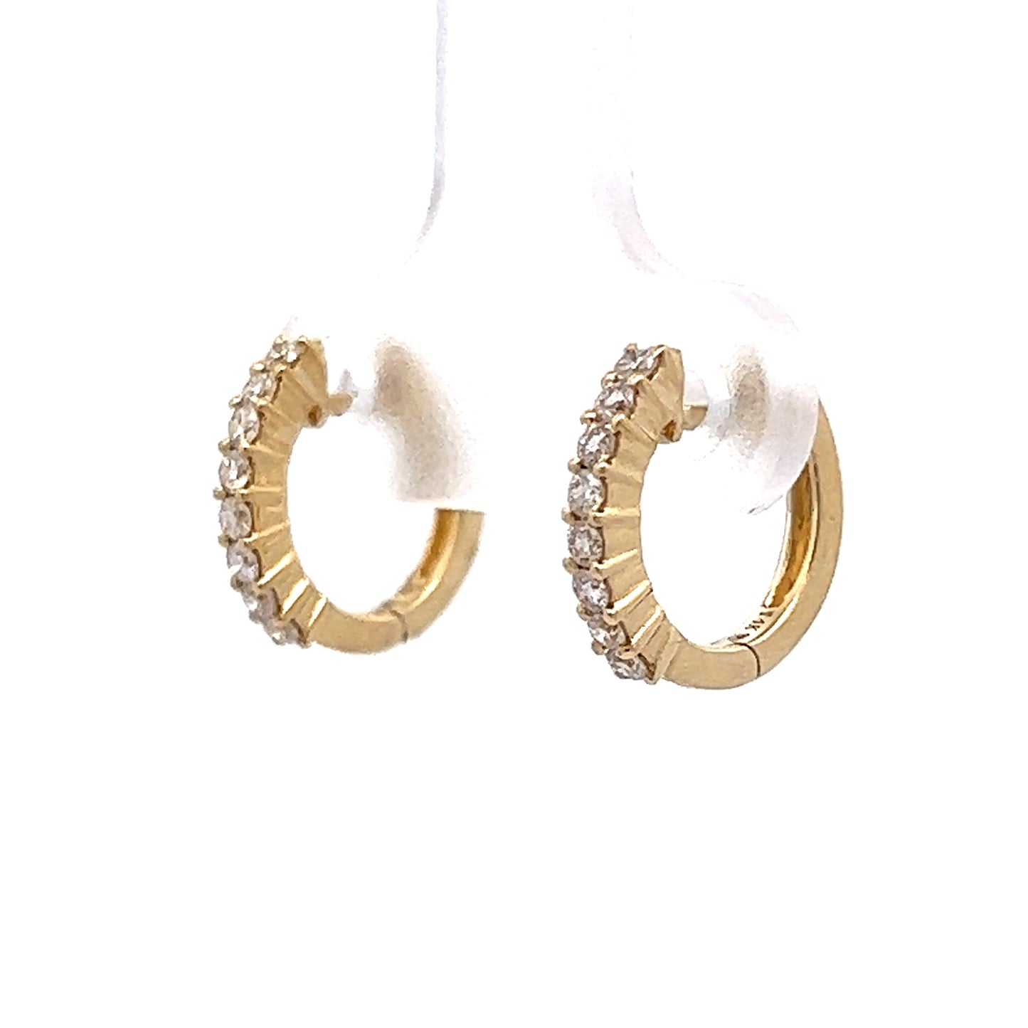 .25 Diamond Hoop Earrings in 14k Yellow Gold