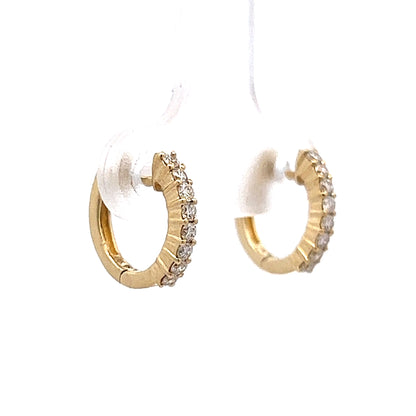 .25 Diamond Hoop Earrings in 14k Yellow Gold