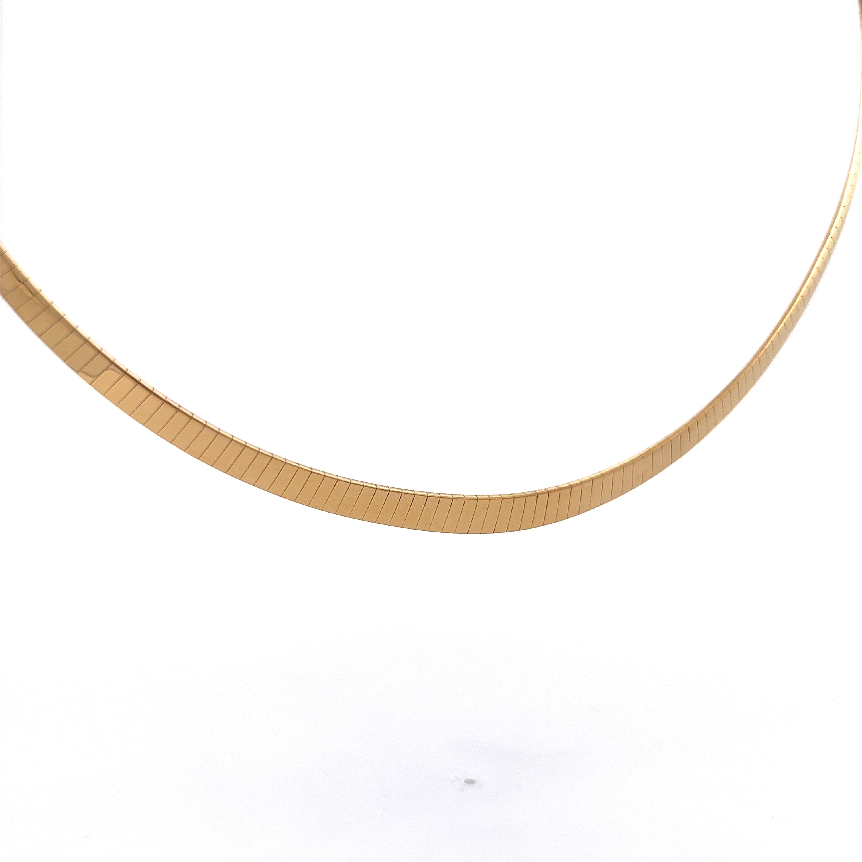 6mm Omega Collar Necklace in 14k Yellow Gold Filigree Jewelers