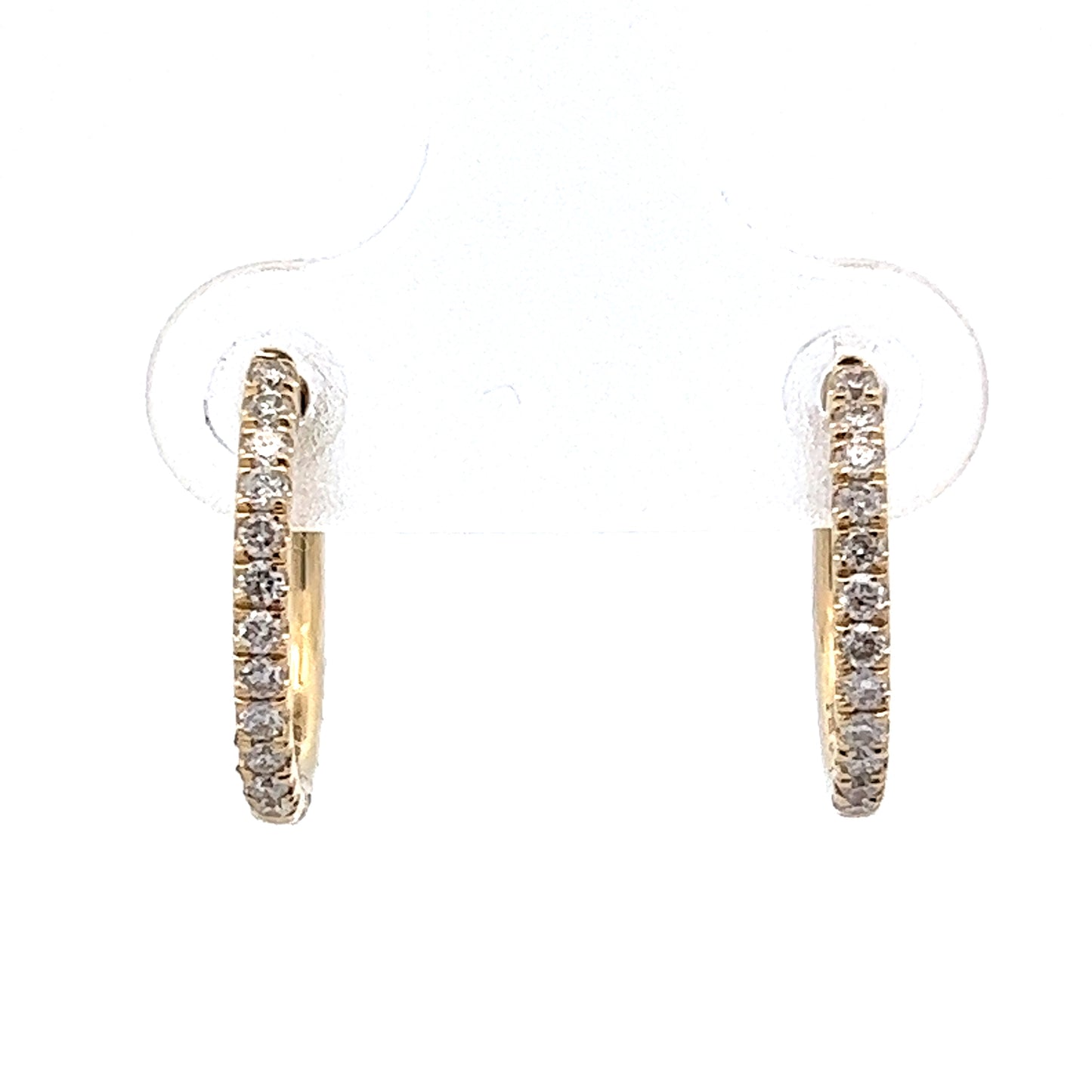 .24 Round Diamond Hoop Earrings in 14K Yellow Gold