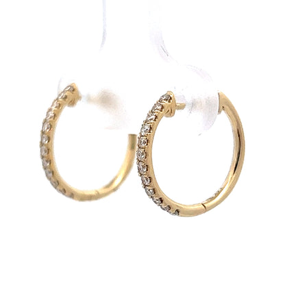 .24 Round Diamond Hoop Earrings in 14K Yellow Gold