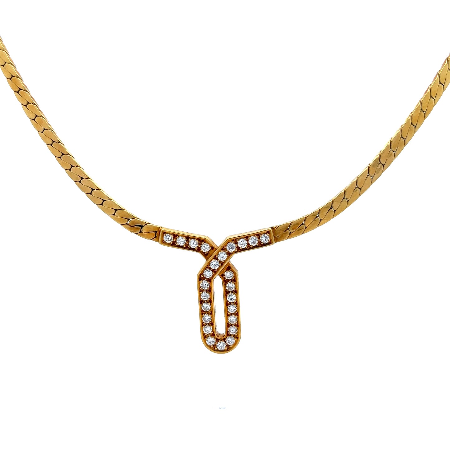 1.00 Diamond Pendant Necklace in 18K Yellow Gold