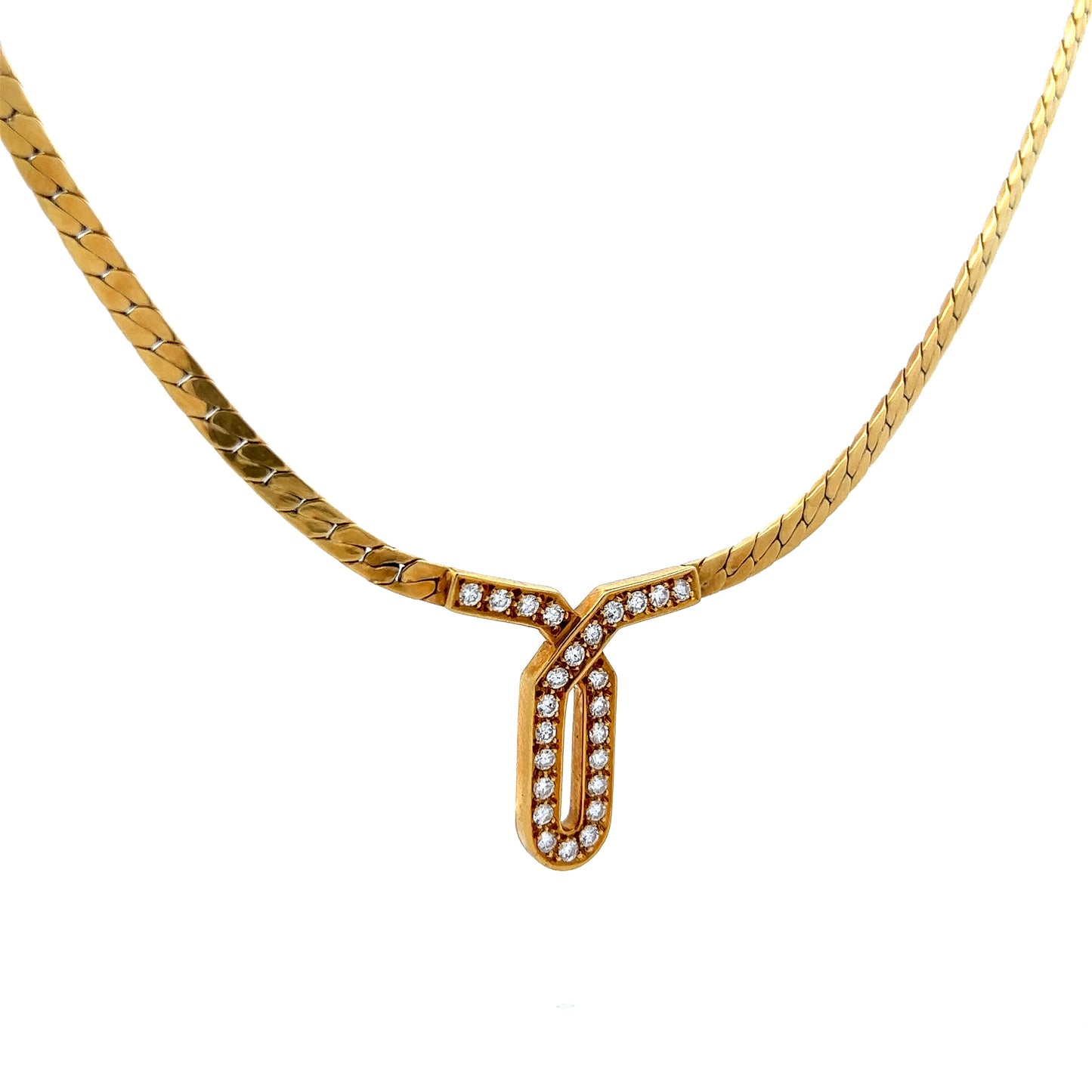 1.00 Diamond Pendant Necklace in 18K Yellow Gold