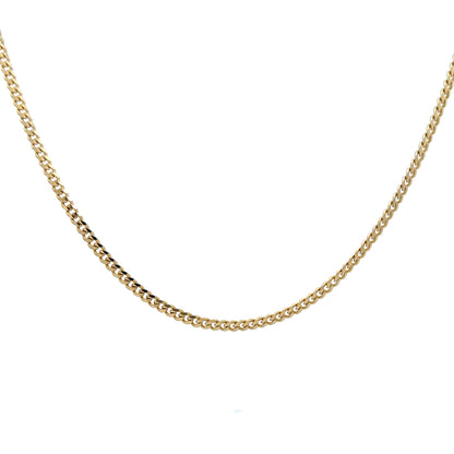 22" Flat Curb Link Necklace in 14k Yellow Gold