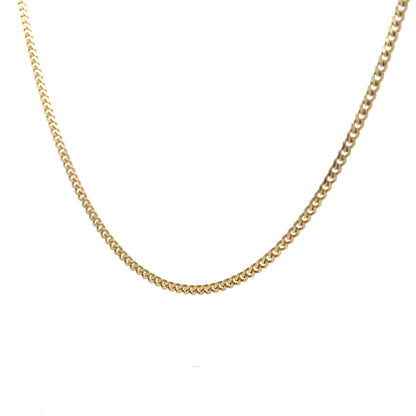 22" Flat Curb Link Necklace in 14k Yellow Gold