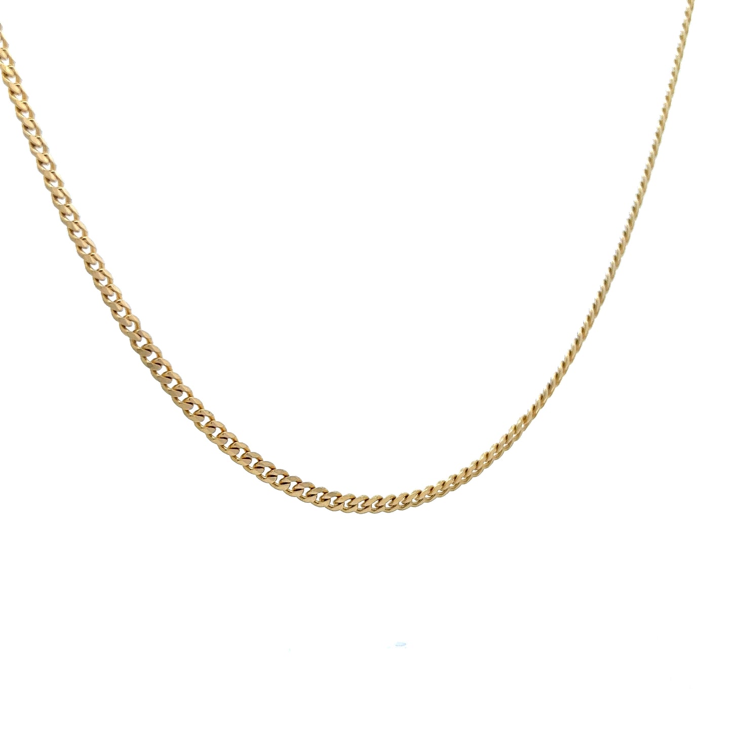 22" Flat Curb Link Necklace in 14k Yellow Gold