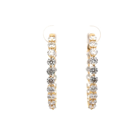 5.12 Diamond & Yellow Gold Hoop Earrings in 18K