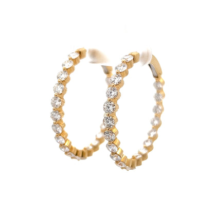 5.12 Diamond & Yellow Gold Hoop Earrings in 18K