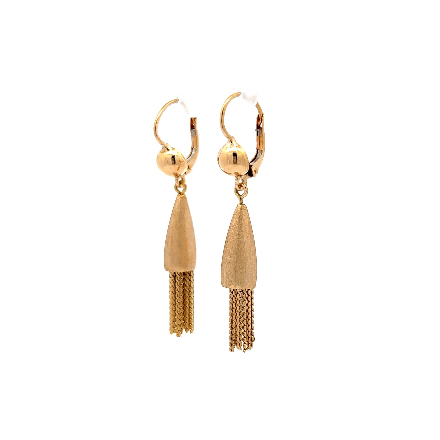 Geometric Chain Fringe Drop Earrings in 18K Yellow Gold