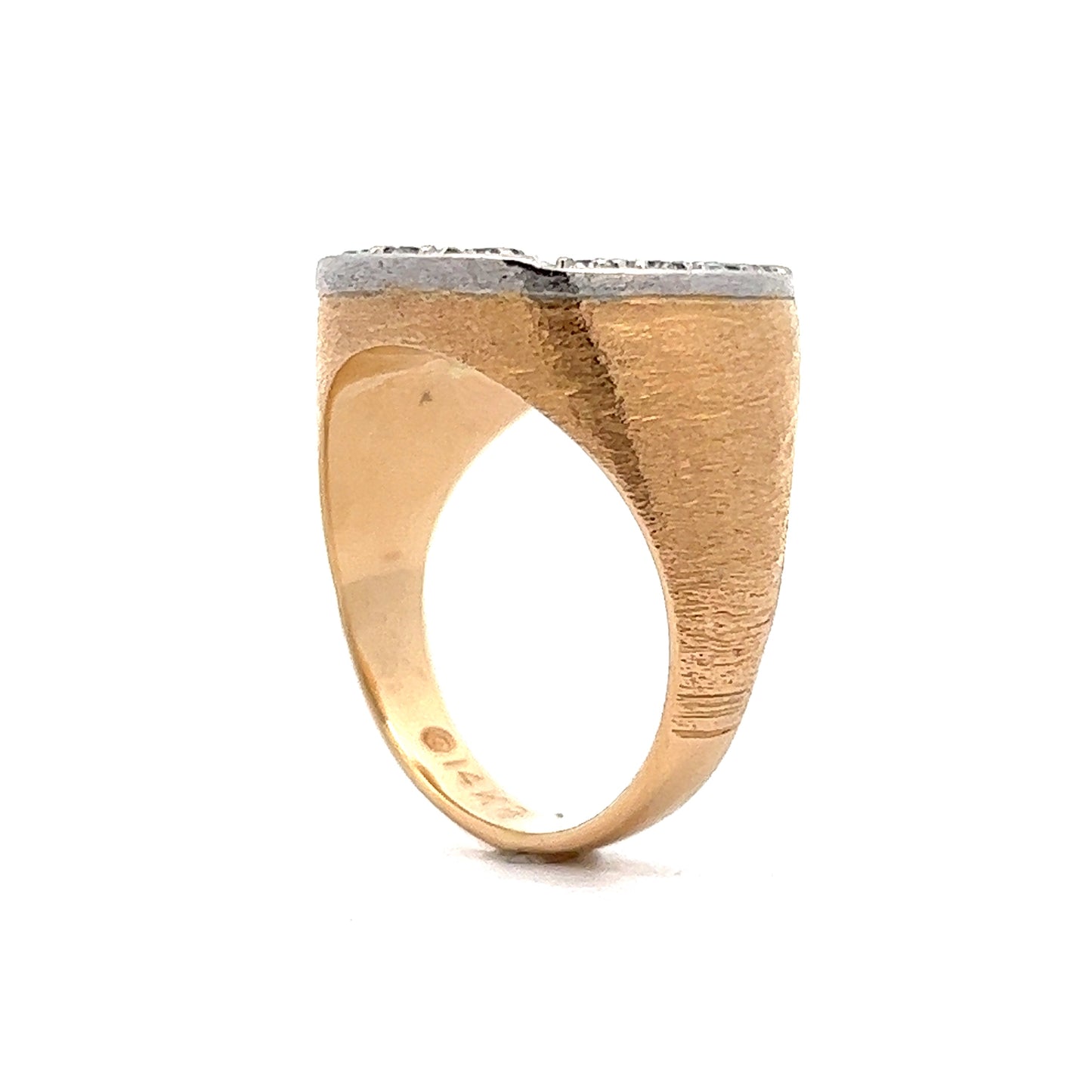 .44 Lucky Horseshoe Diamond Two-Tone Cocktail Ring