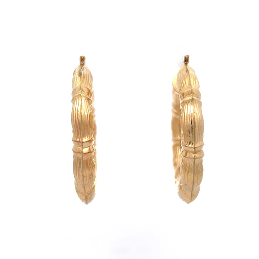 Textured Statement Hoop Earrings in 10k Yellow Gold