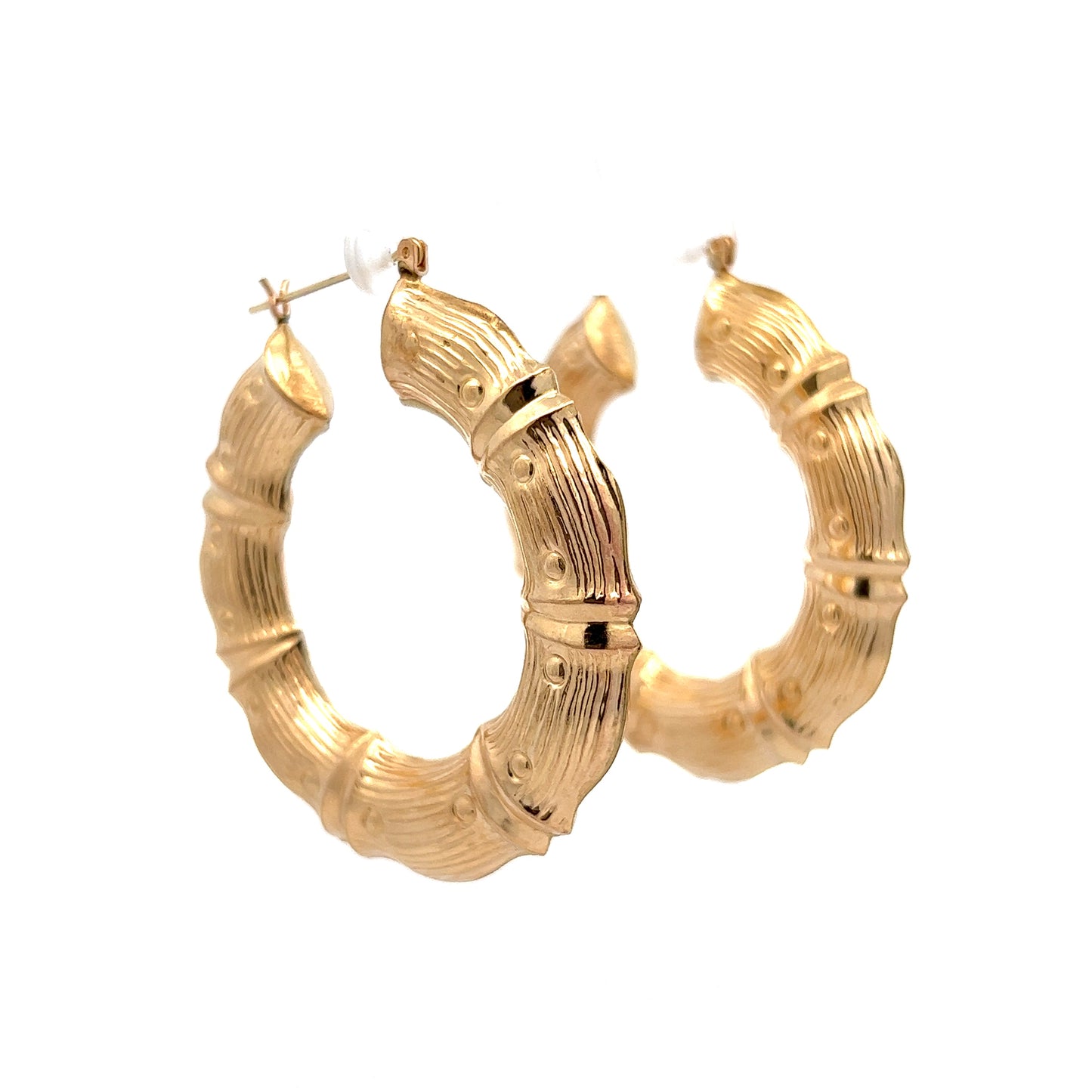 Textured Statement Hoop Earrings in 10k Yellow Gold