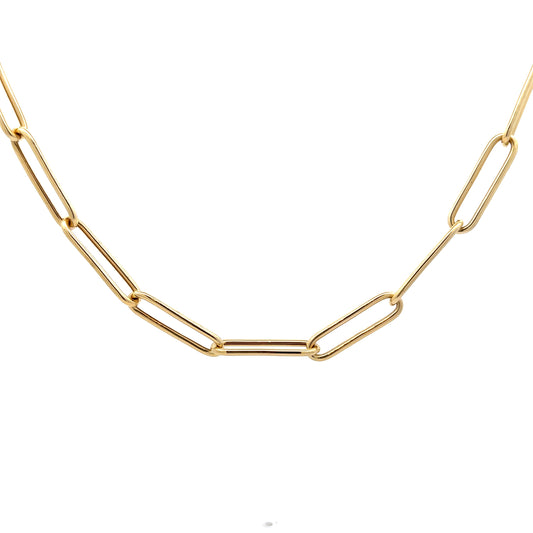 18" Paperclip Chain Necklace in 14k Yellow Gold