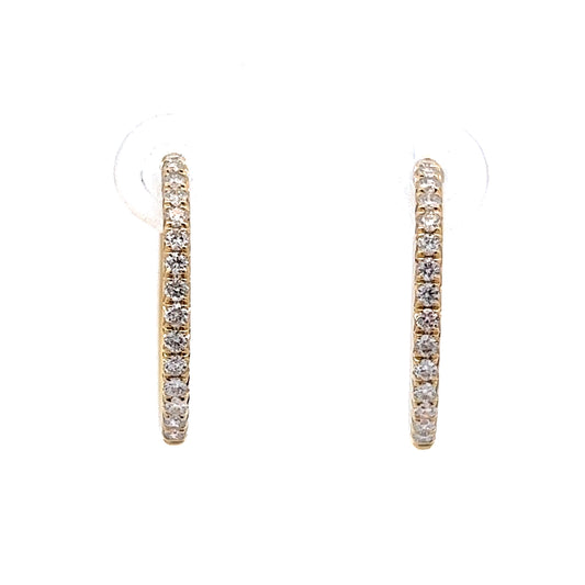 .40 Diamond Hoop Earrings in 14k Yellow Gold