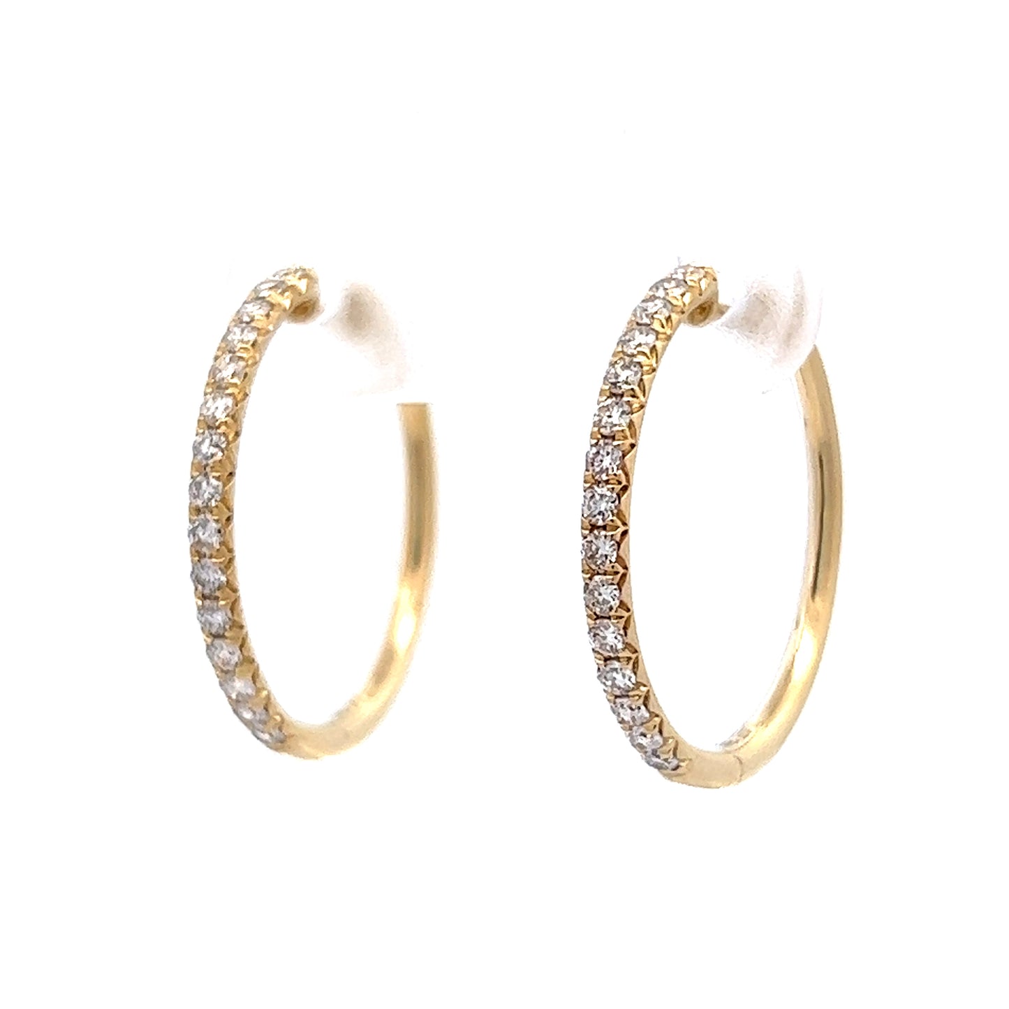 .40 Diamond Hoop Earrings in 14k Yellow Gold