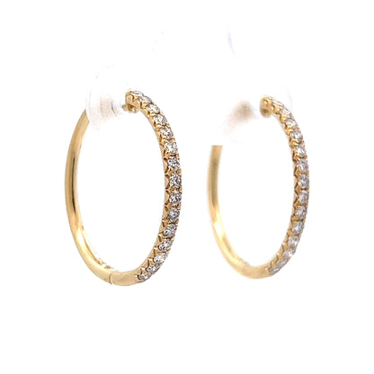 .40 Diamond Hoop Earrings in 14k Yellow Gold