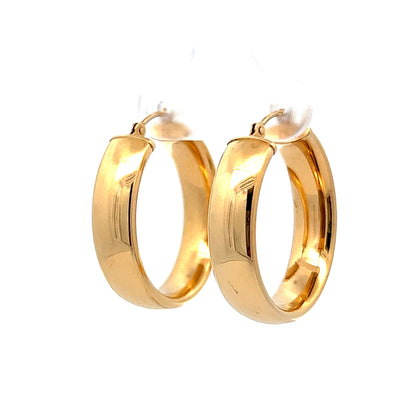 Chunky Hoop Earrings in 14k Yellow Gold