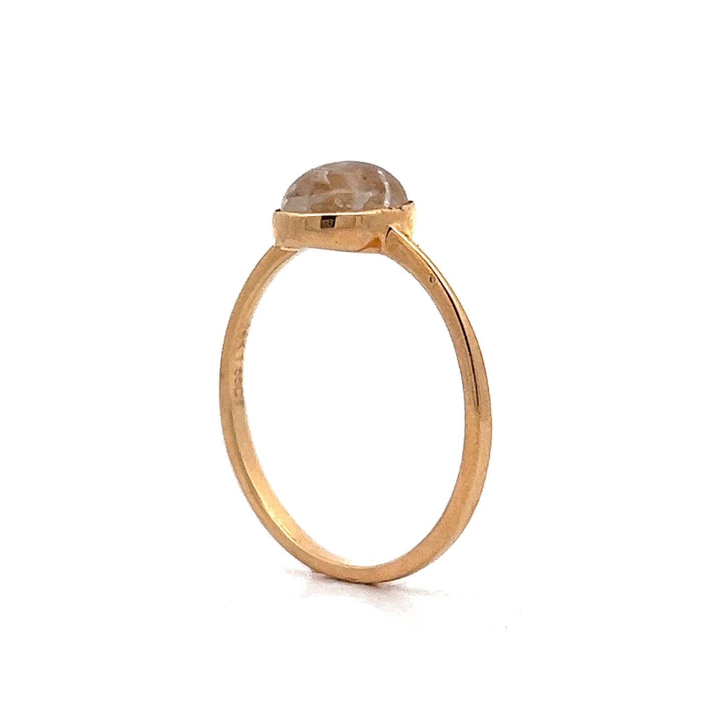 1.55 Moonstone Cabochon Ring Yellow Gold