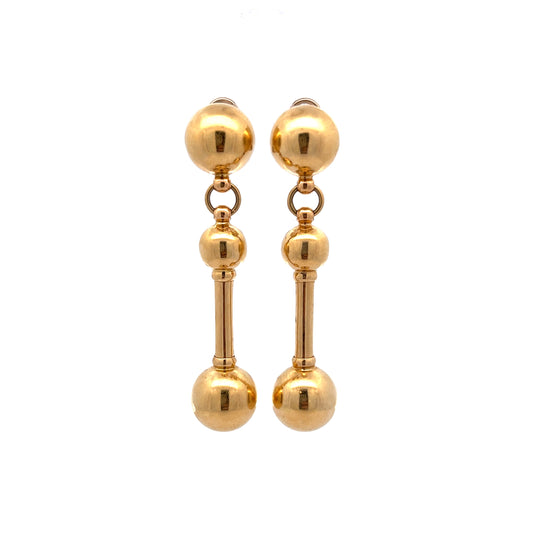 Simple Drop Earrings in 14k Yellow Gold