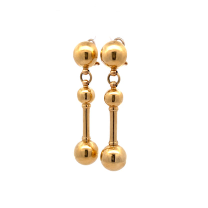 Simple Drop Earrings in 14k Yellow Gold