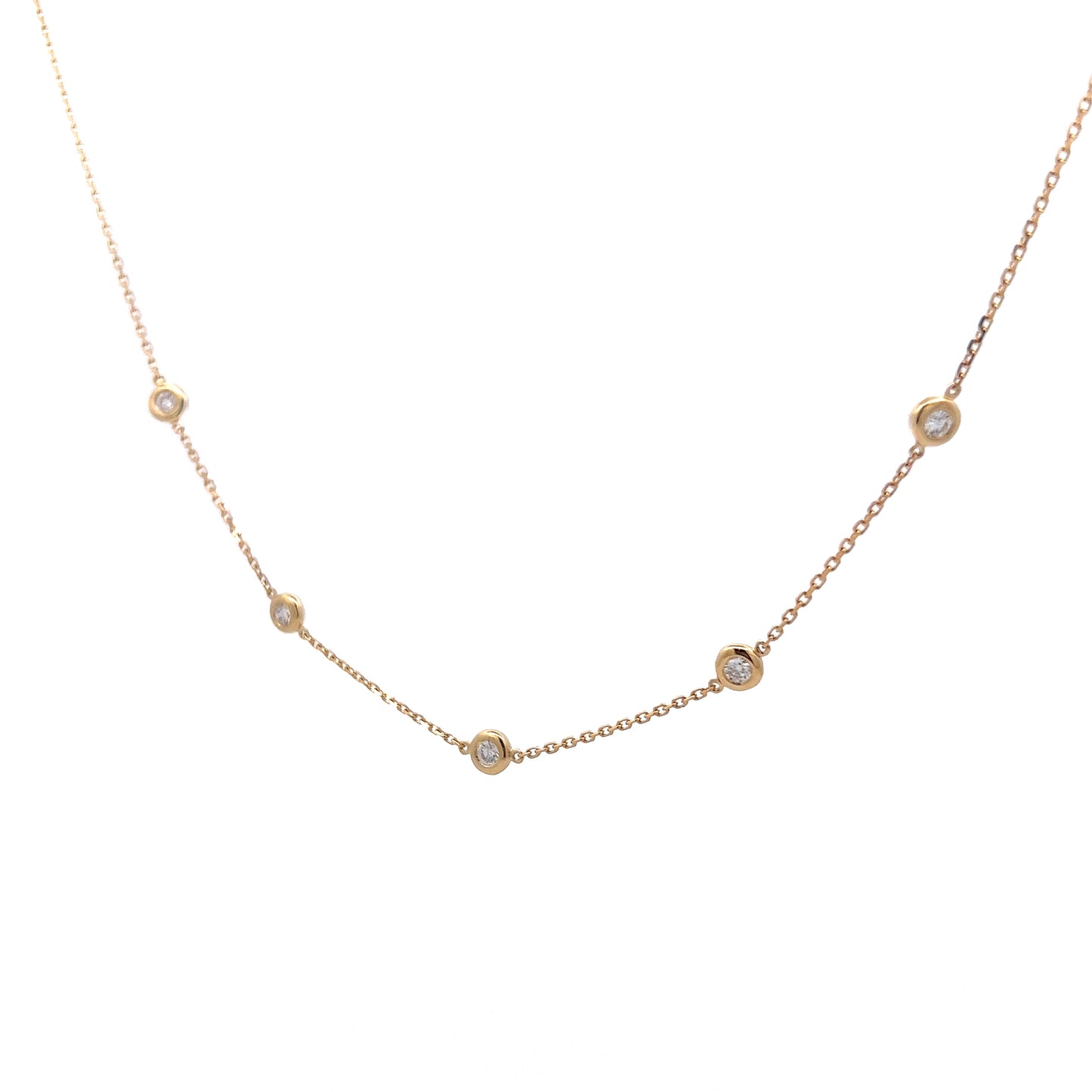 .30 Round Brilliant Diamond Necklace in 14k Yellow Gold