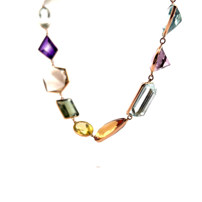 Multi-Gemstone Necklace in 14k Yellow Gold