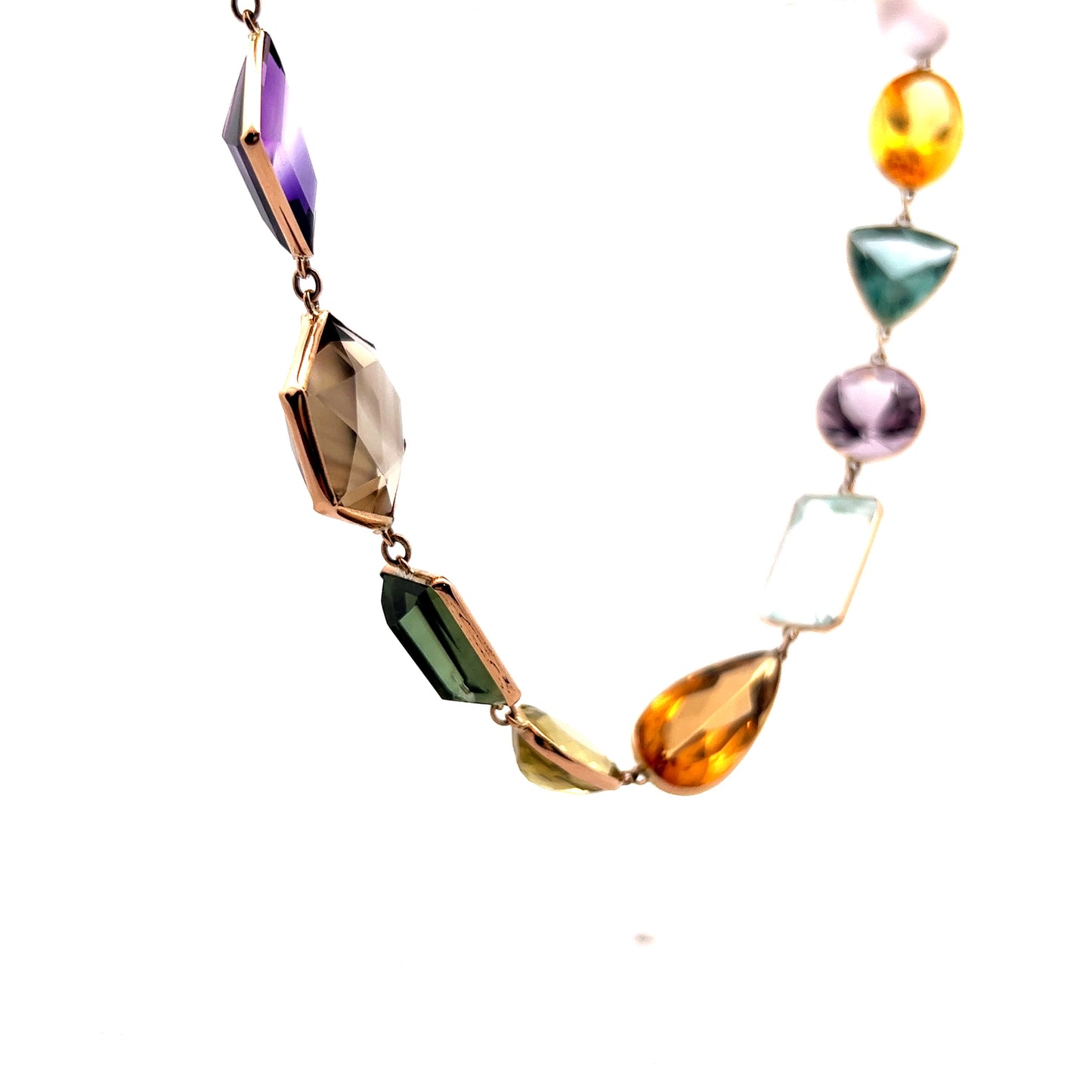 Multi-Gemstone Necklace in 14k Yellow Gold