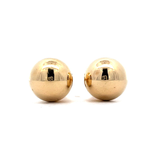 Yellow Gold Ball Cufflinks in 14K