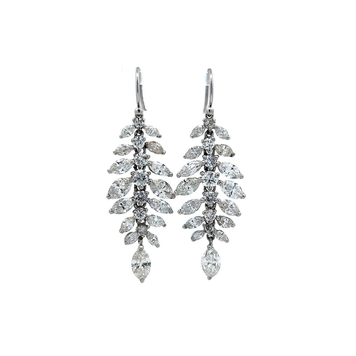 6.60 Carat Diamond Drop Earrings in Platinum