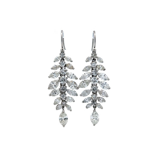 6.60 Carat Diamond Drop Earrings in Platinum