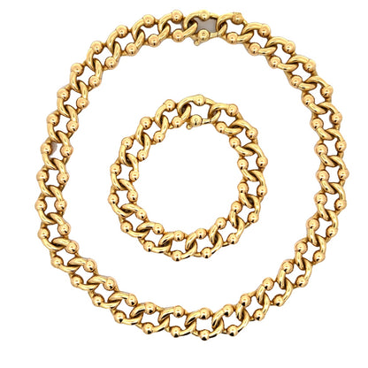 Necklace and Bracelet Set in 18k Yellow Gold