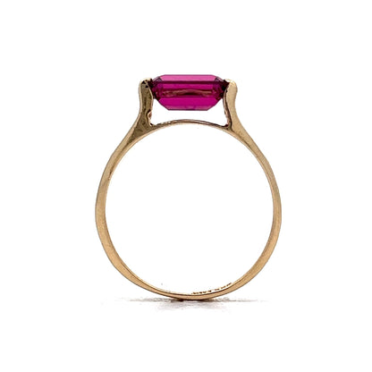 1.63 Emerald Cut Garnet Cocktail Ring in Yellow Gold