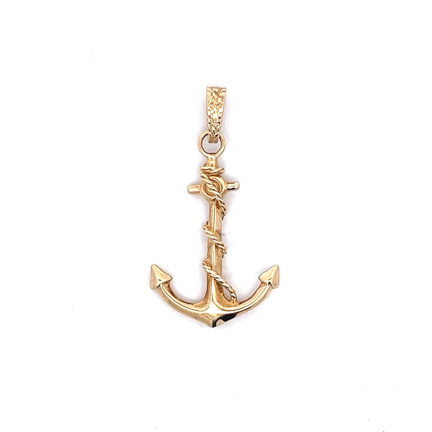 Anchor Pendant Necklace in 10k Yellow Gold