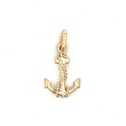 Anchor Pendant Necklace Charm in 14k Yellow Gold