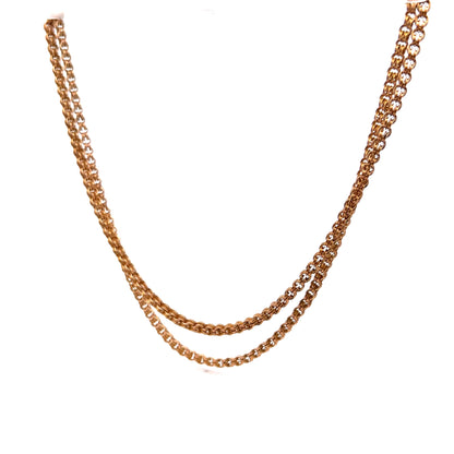Antique Victorian Rolo Link Necklace in 14k Yellow Gold